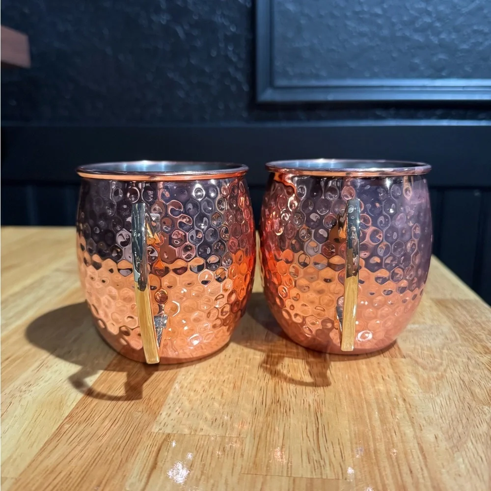 California Pantry Hammered Copper Moscow Mule Mug Set – Set of 2 - Picture 2 of 4
